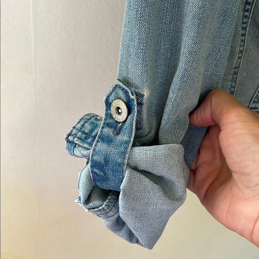 Style & Co Blue Jean Jacket Classic Denim Design - Picture 3 of 8